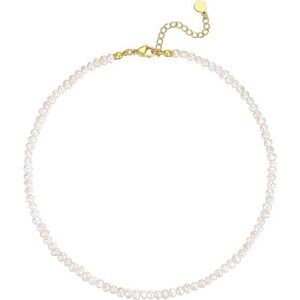 Genuine Freshwater Baroque Pearl Choker | 16"+2" Gold Extension Chain